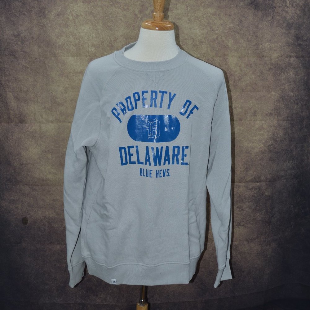 adidas Property of Delaware Blue Hens Fleece Crew Sweatshirt